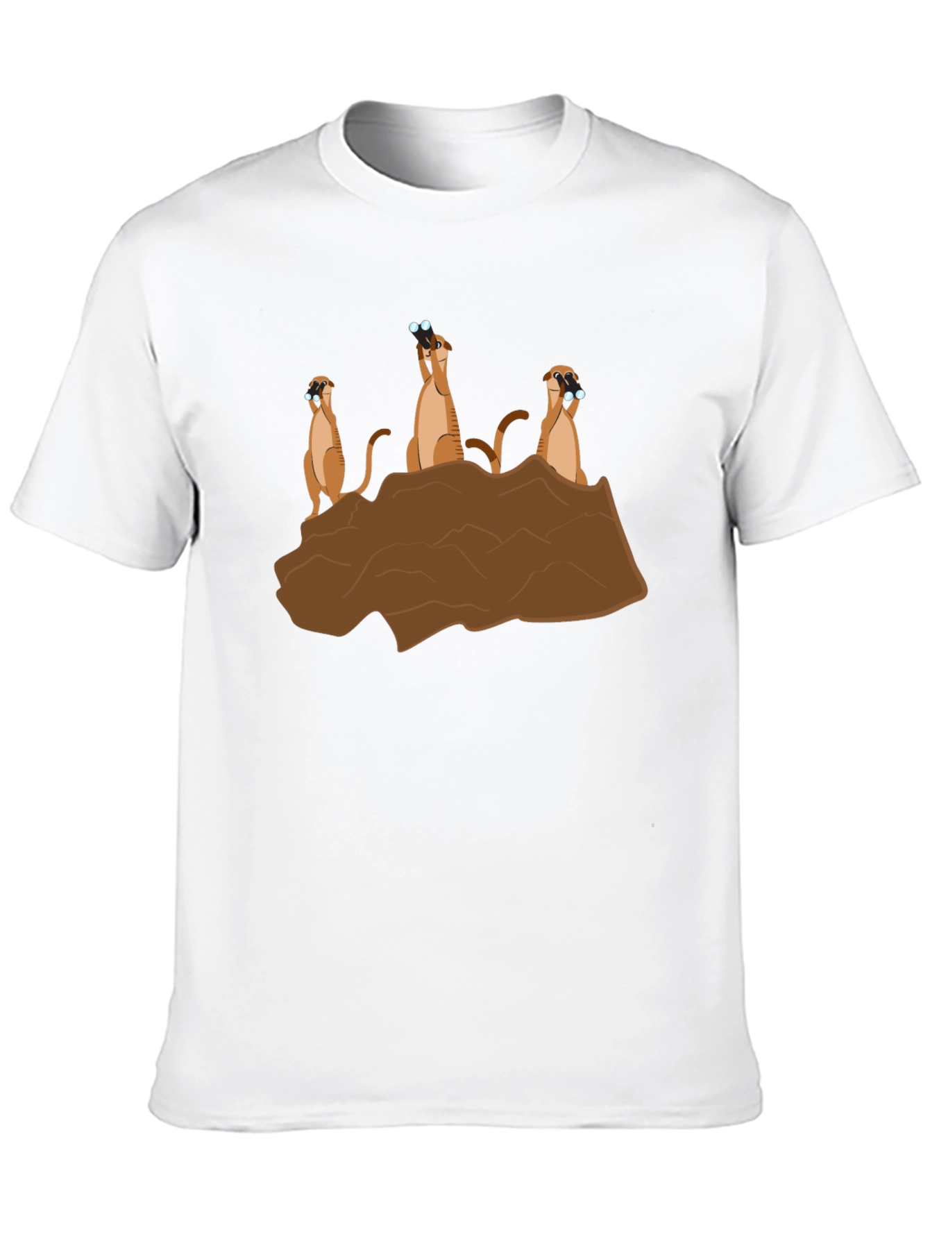 Meerkat Binoculars Graphic T-Shirt - Black Cotton Tee