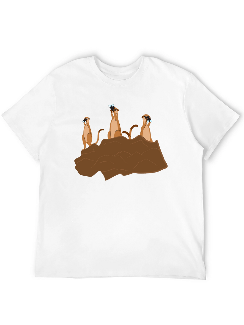 Meerkat Binoculars Graphic T-Shirt - Black Cotton Tee