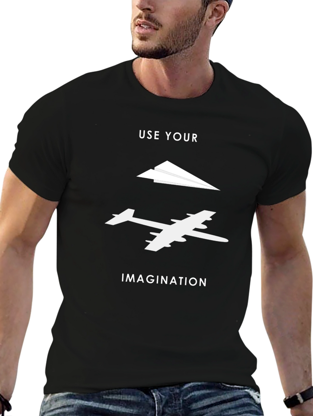 Use Your Imagination T-Shirt - Airplane Graphic Tee