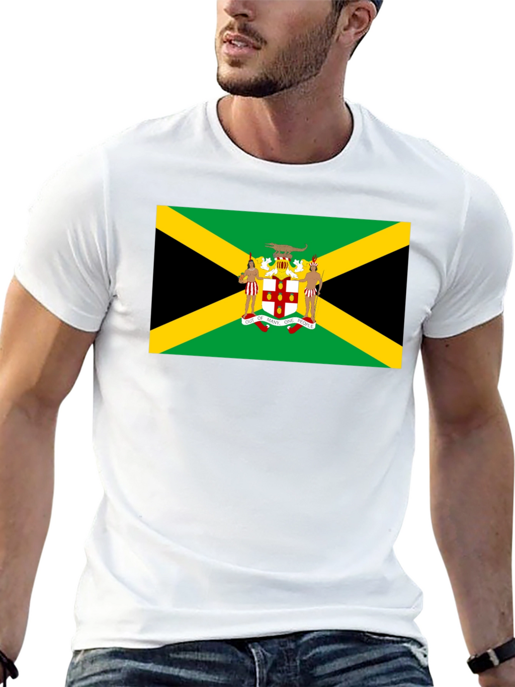 Jamaican Flag Graphic T-Shirt - Black