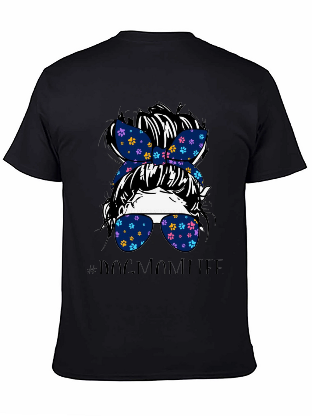 Dog Mom Life Messy Bun Graphic Tee