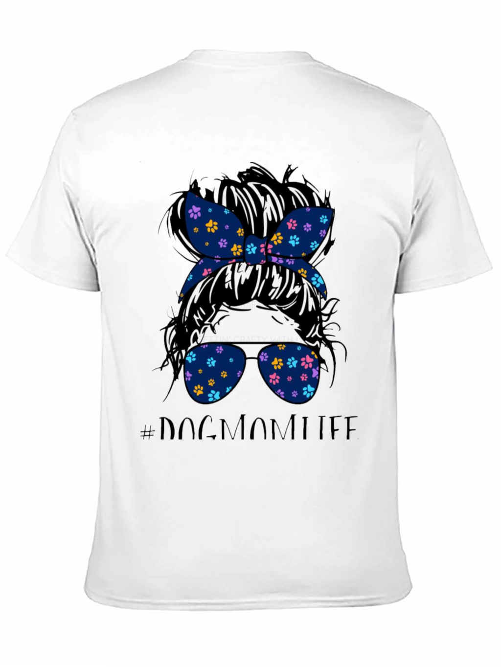 Dog Mom Life Messy Bun Graphic Tee