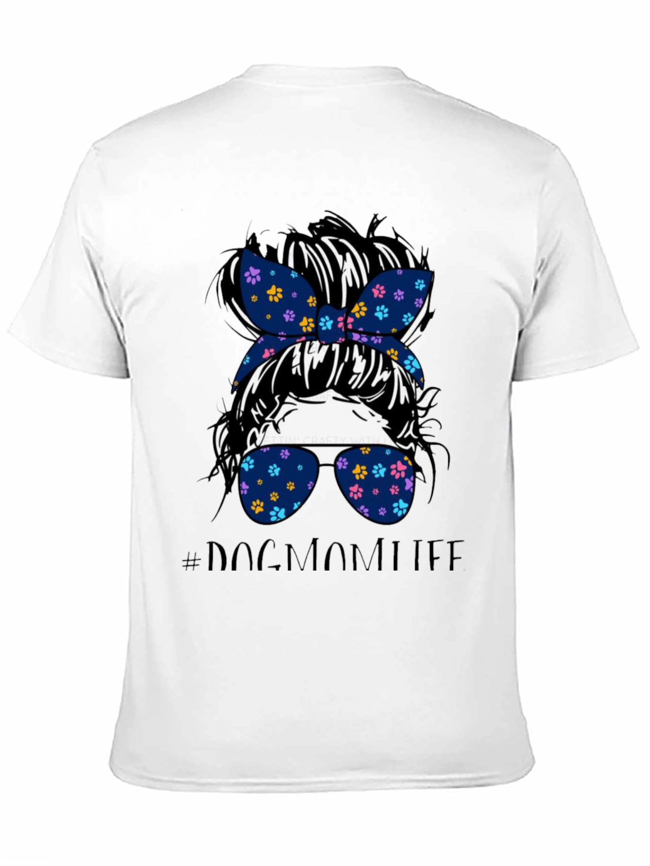 Dog Mom Life Messy Bun Graphic Tee