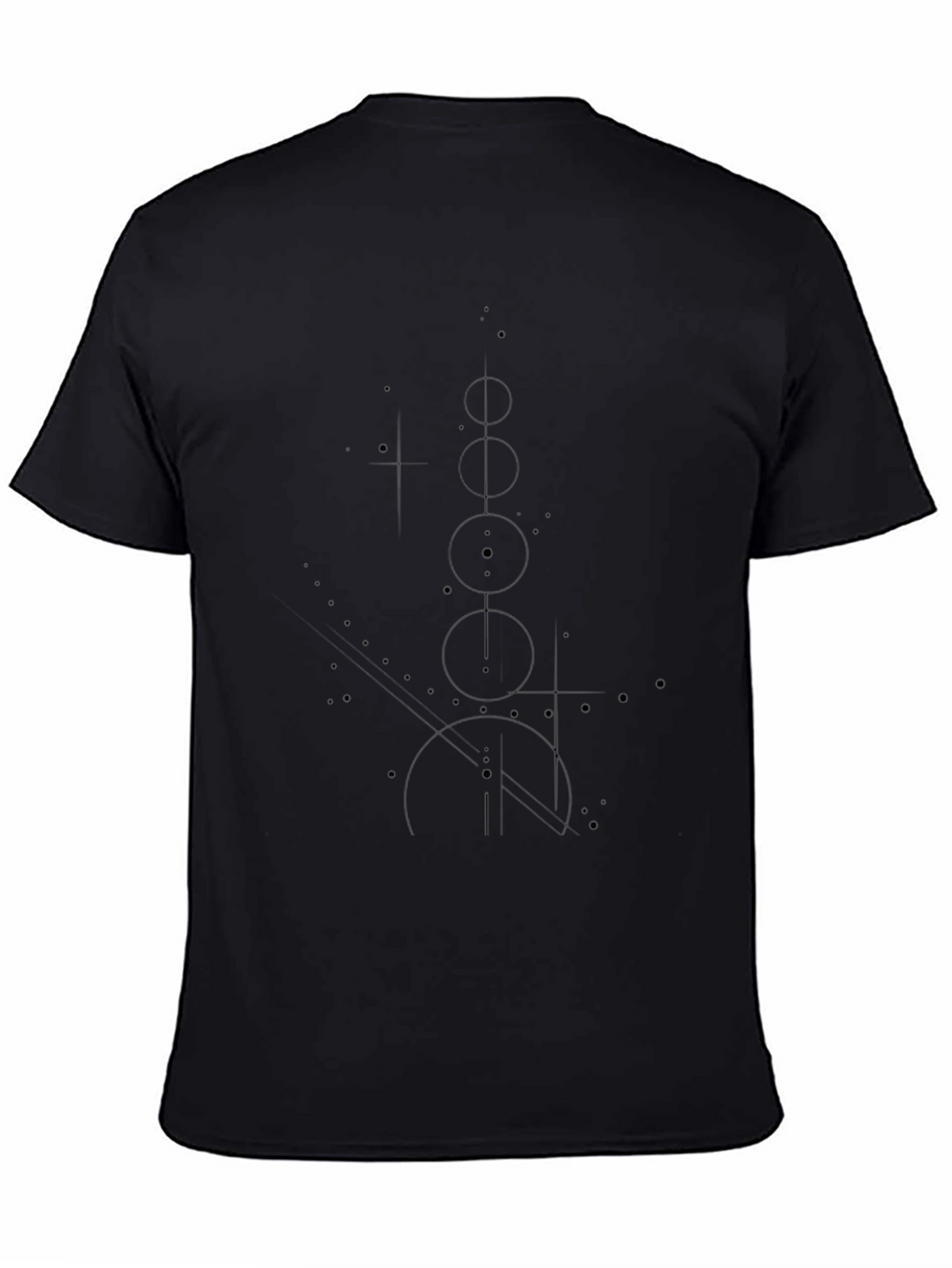 Mens Black Graphic Tee - Abstract Design