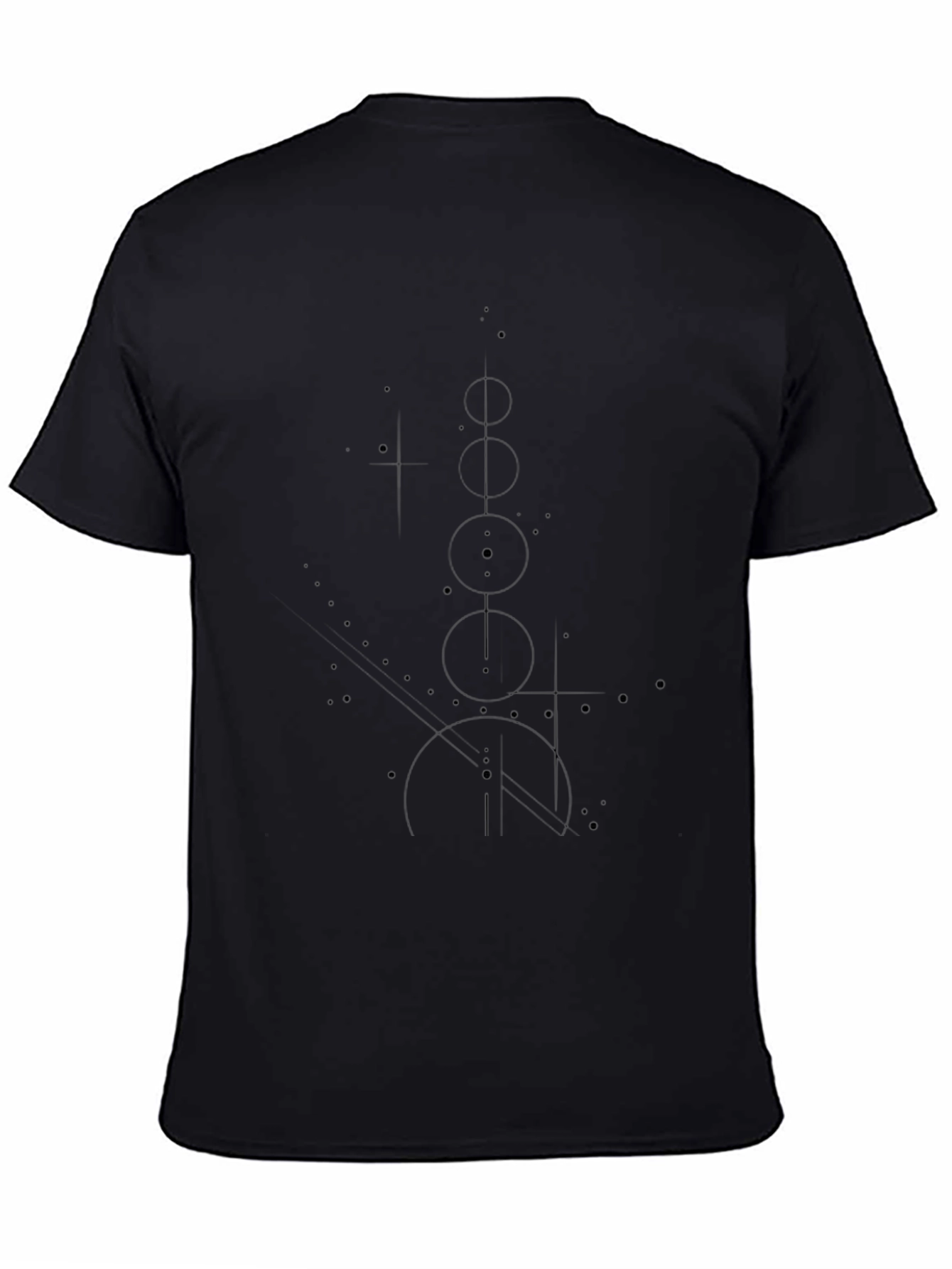 Mens Black Graphic Tee - Abstract Design