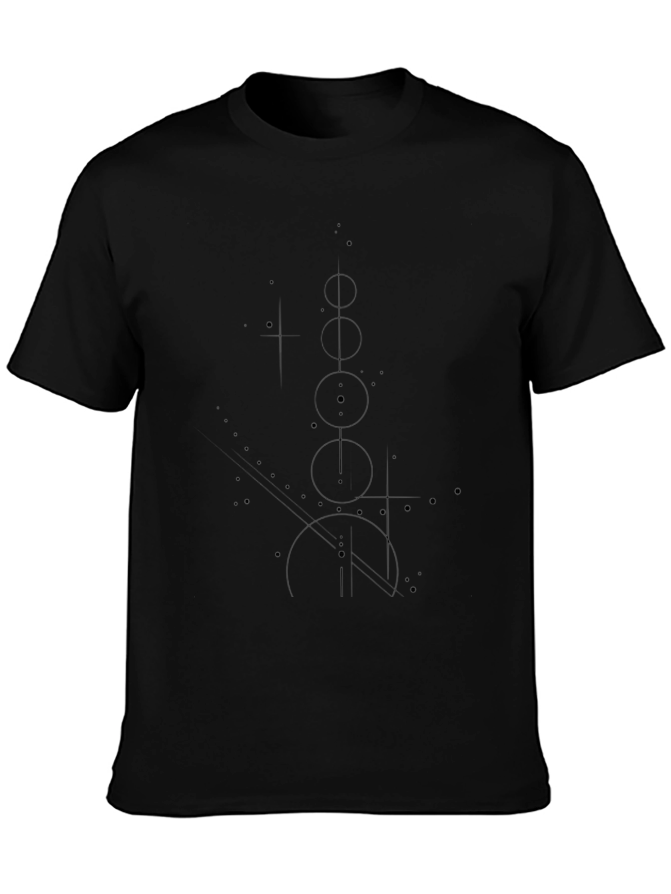 Mens Black Graphic Tee - Abstract Design