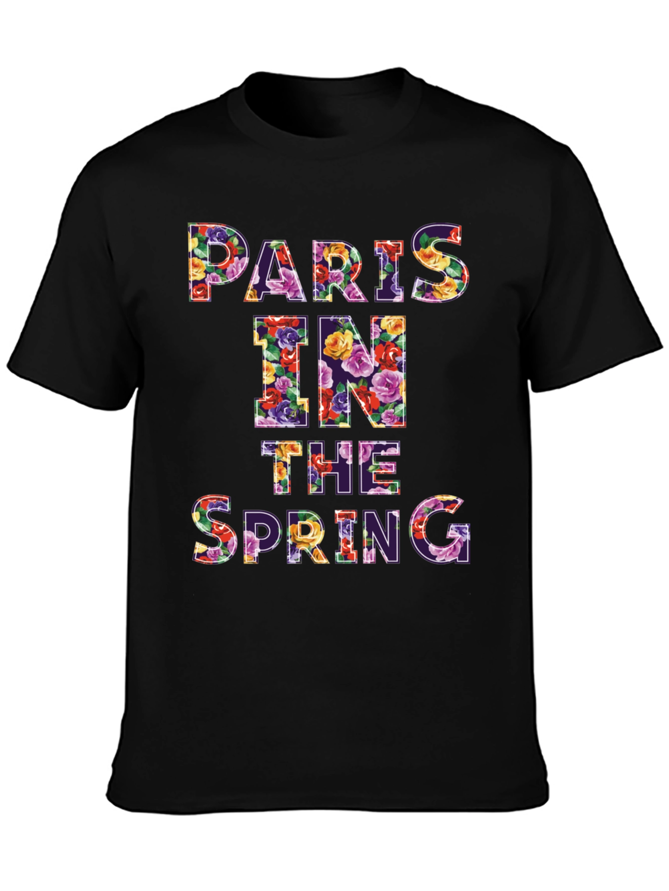 Paris in the Spring Floral Graphic T-Shirt