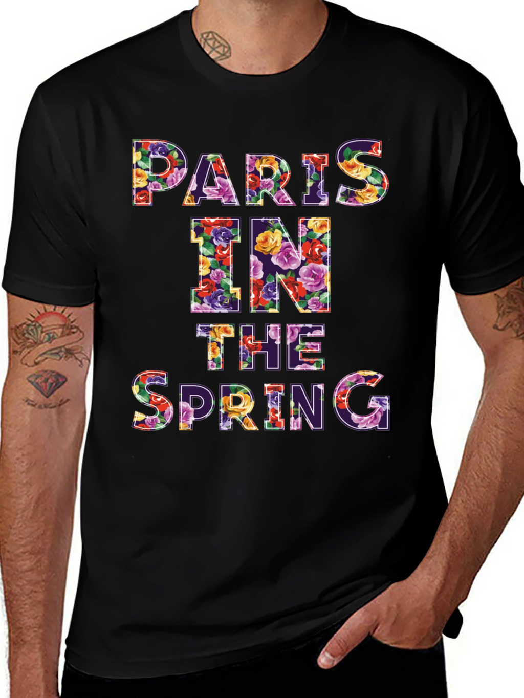 Paris in the Spring Floral Graphic T-Shirt