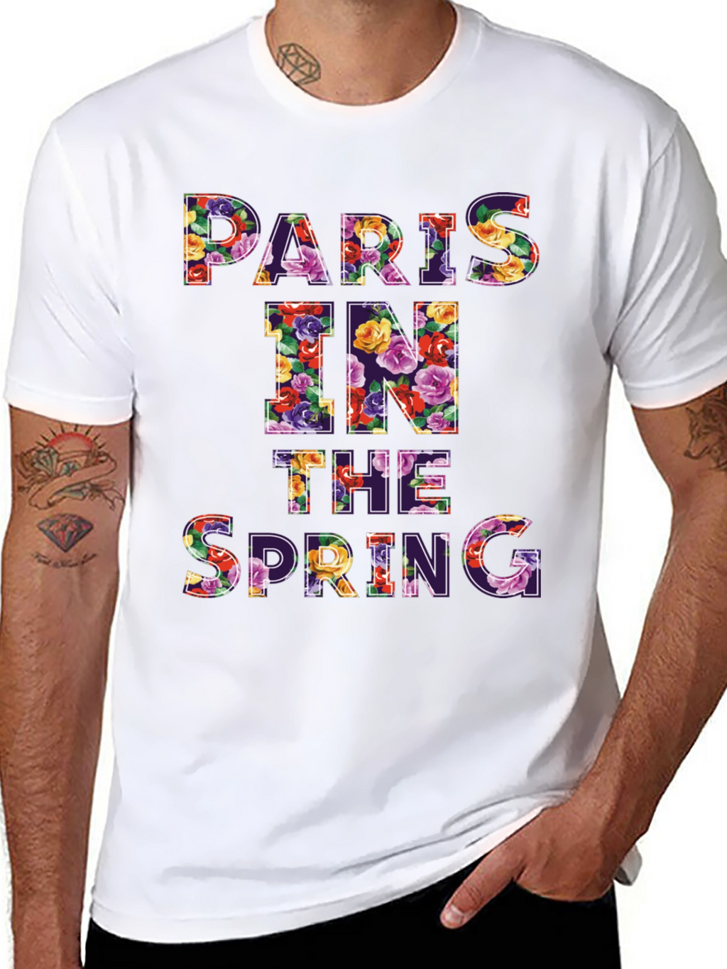 Paris in the Spring Floral Graphic T-Shirt
