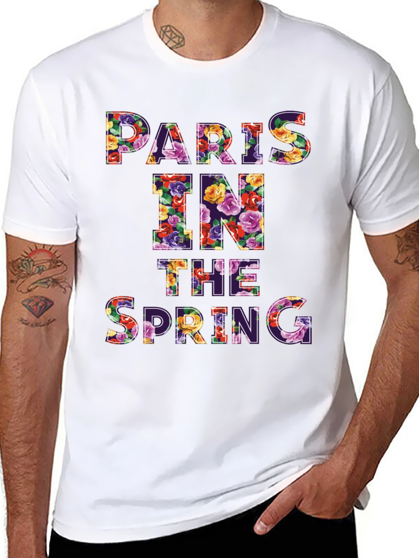 Paris in the Spring Floral Graphic T-Shirt