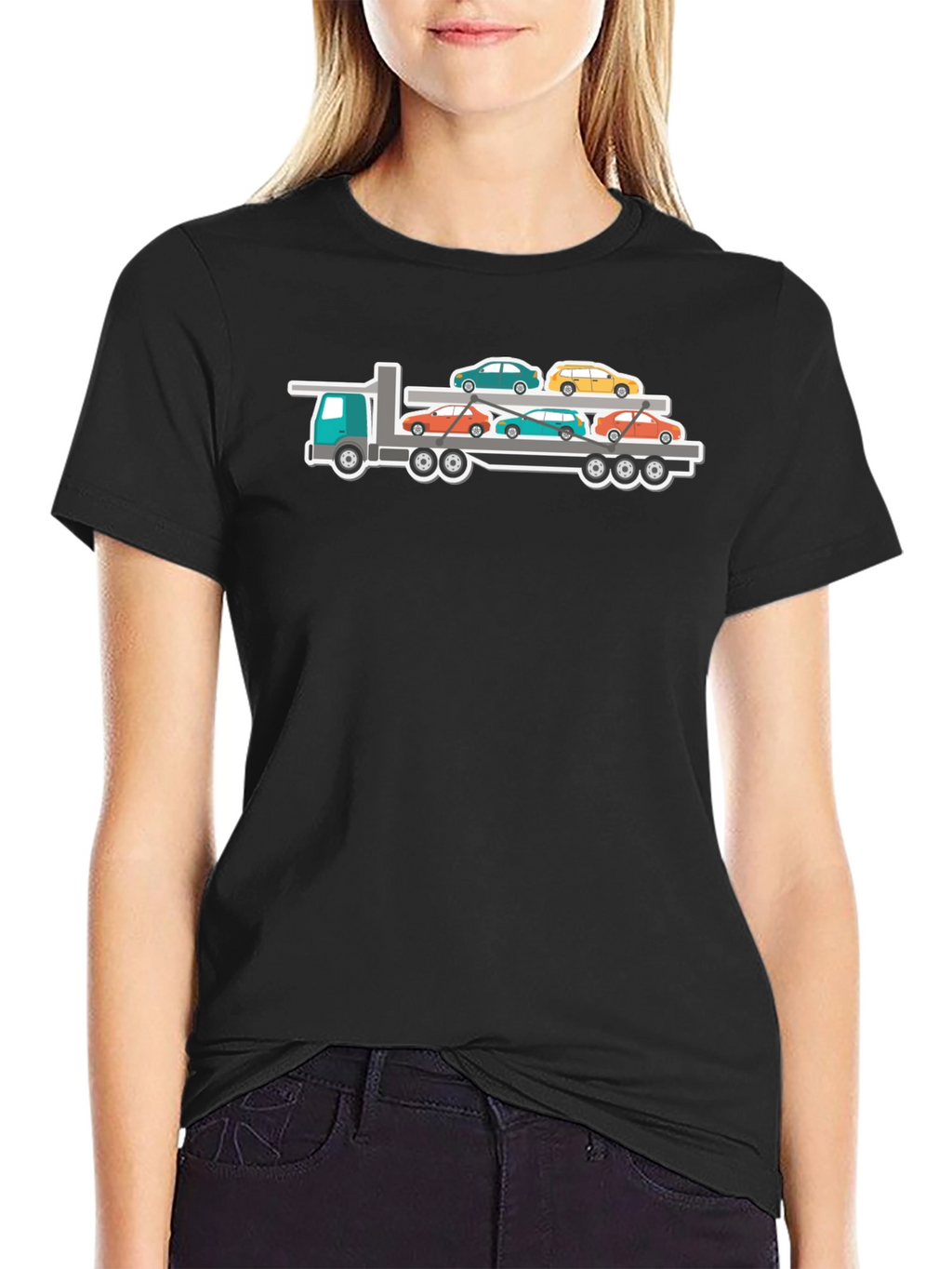 Truck Carrying Cars Graphic T-Shirt