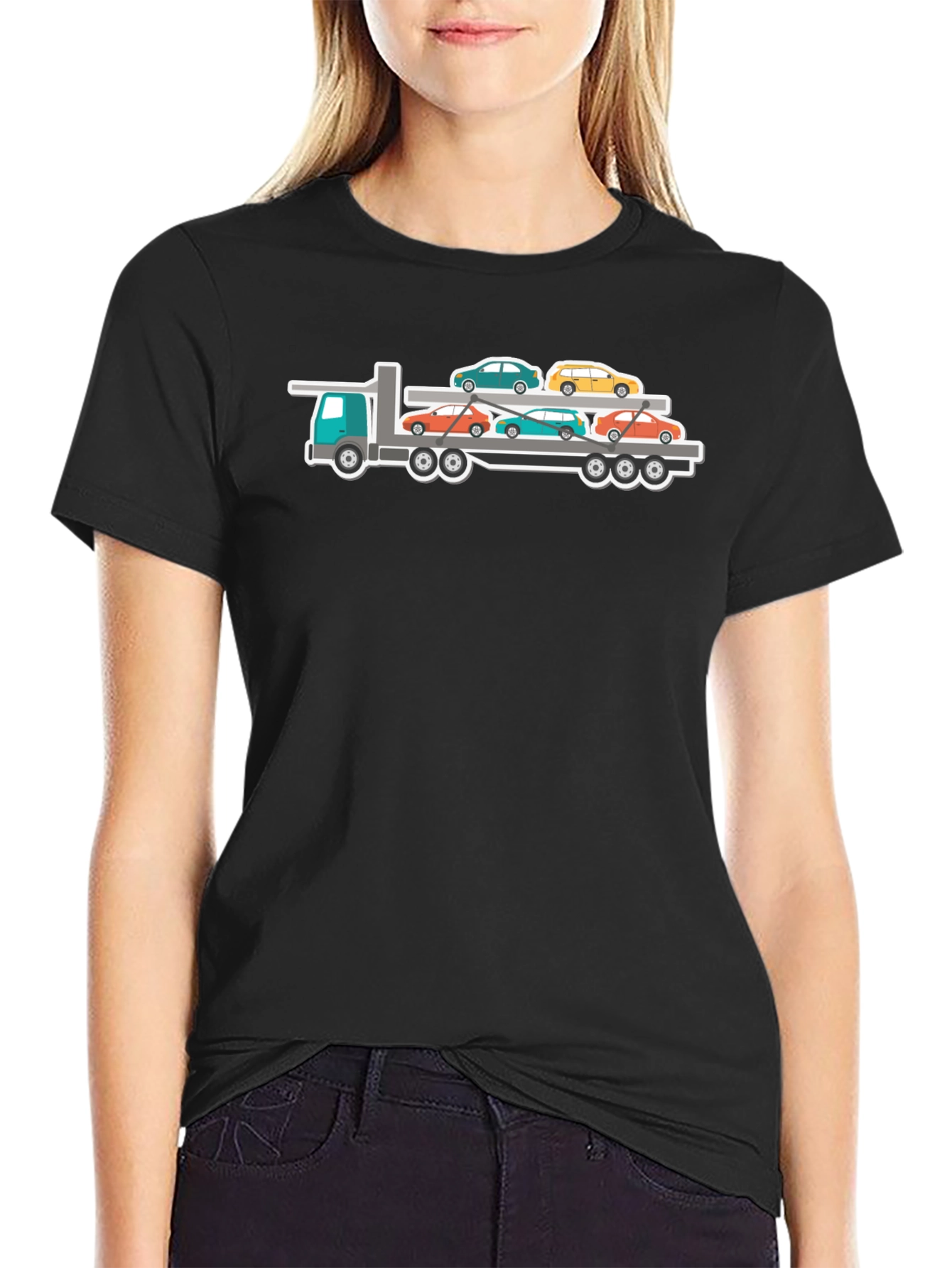 Truck Carrying Cars Graphic T-Shirt