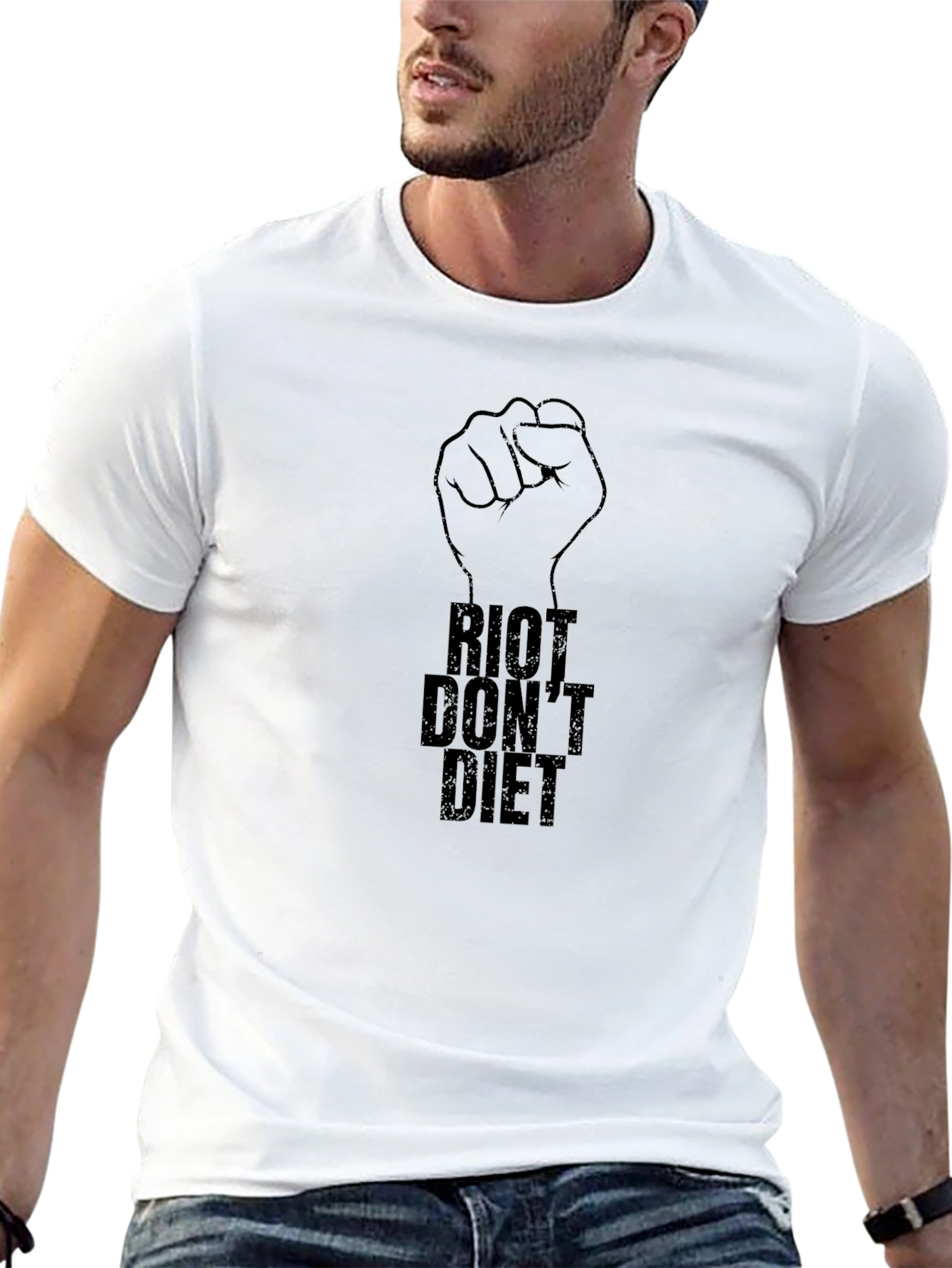 Riot Dont Diet Graphic T-Shirt - Black