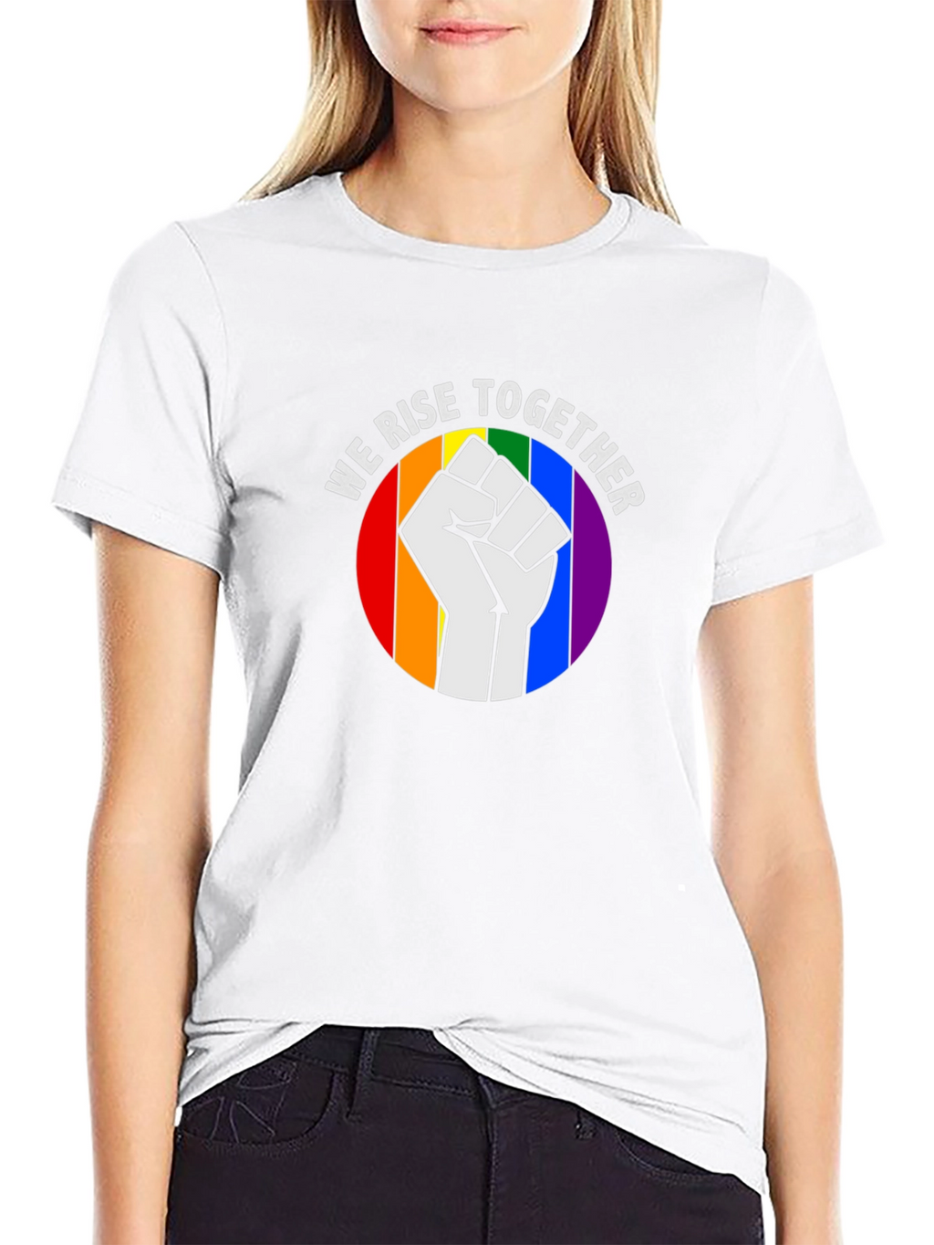 We Rise Together Pride Fist T-Shirt