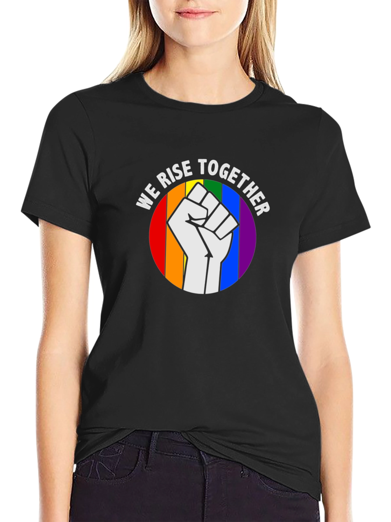 We Rise Together Pride Fist T-Shirt