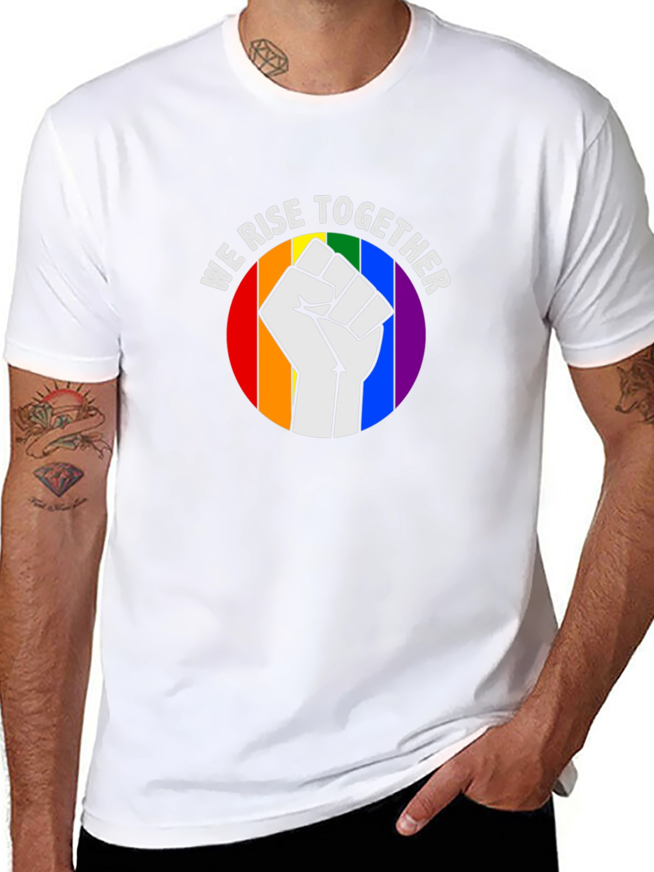We Rise Together Pride Fist T-Shirt