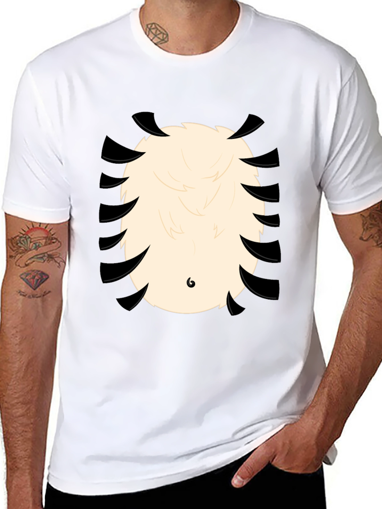 Funny Panda Bear T-Shirt - Cartoon Animal Belly Print