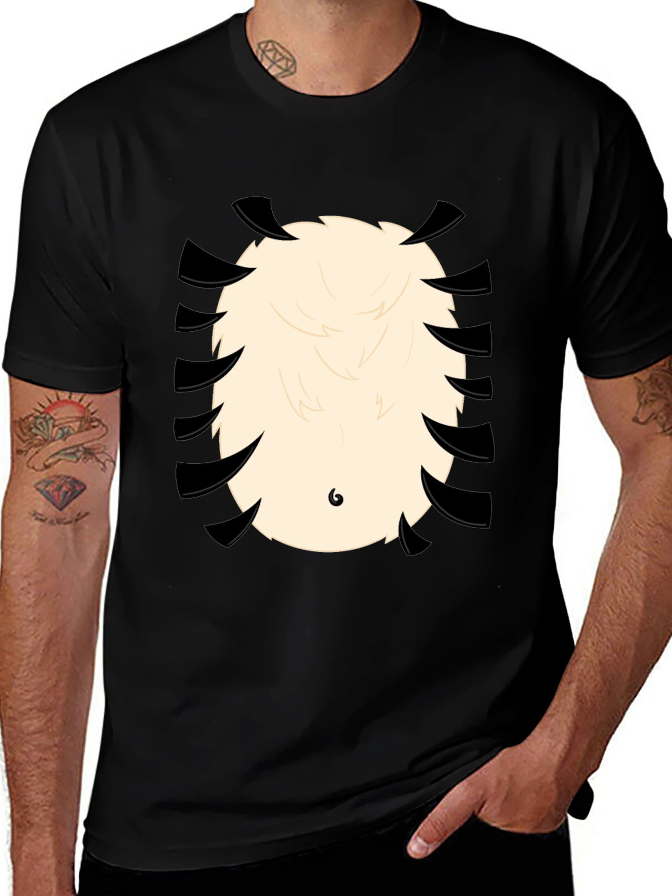Funny Panda Bear T-Shirt - Cartoon Animal Belly Print