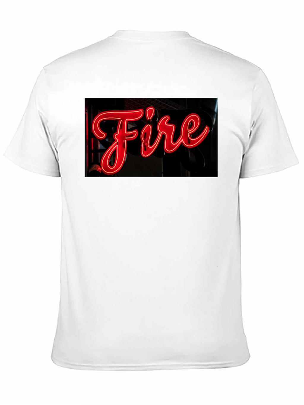 Fiery Graphic Tee - Neon Sign Black T-Shirt