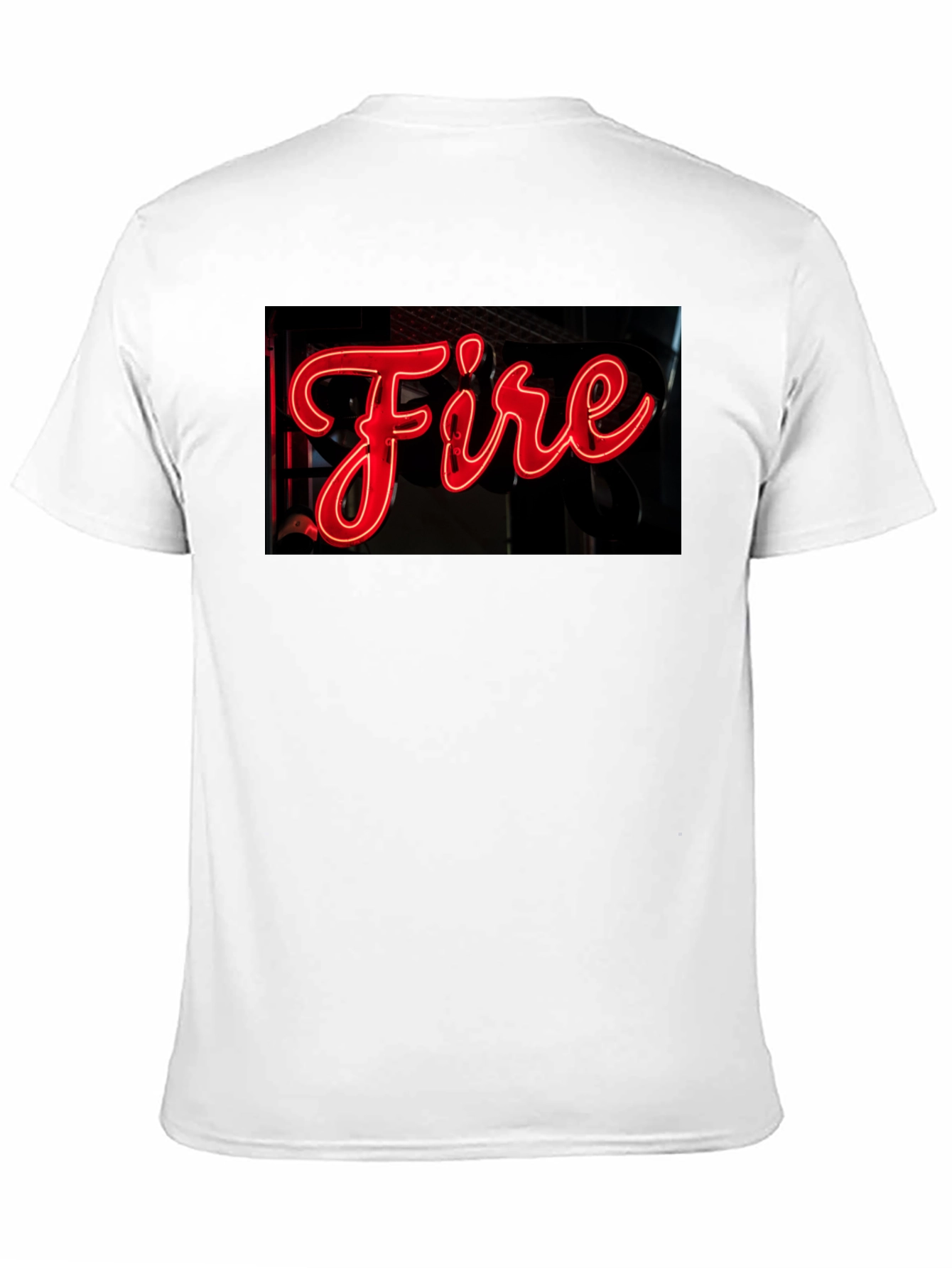Fiery Graphic Tee - Neon Sign Black T-Shirt