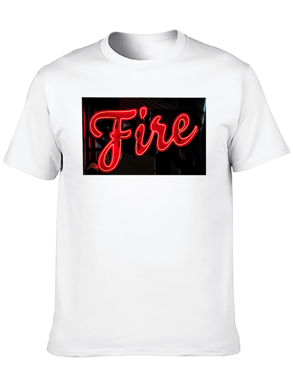 Fiery Graphic Tee - Neon Sign Black T-Shirt