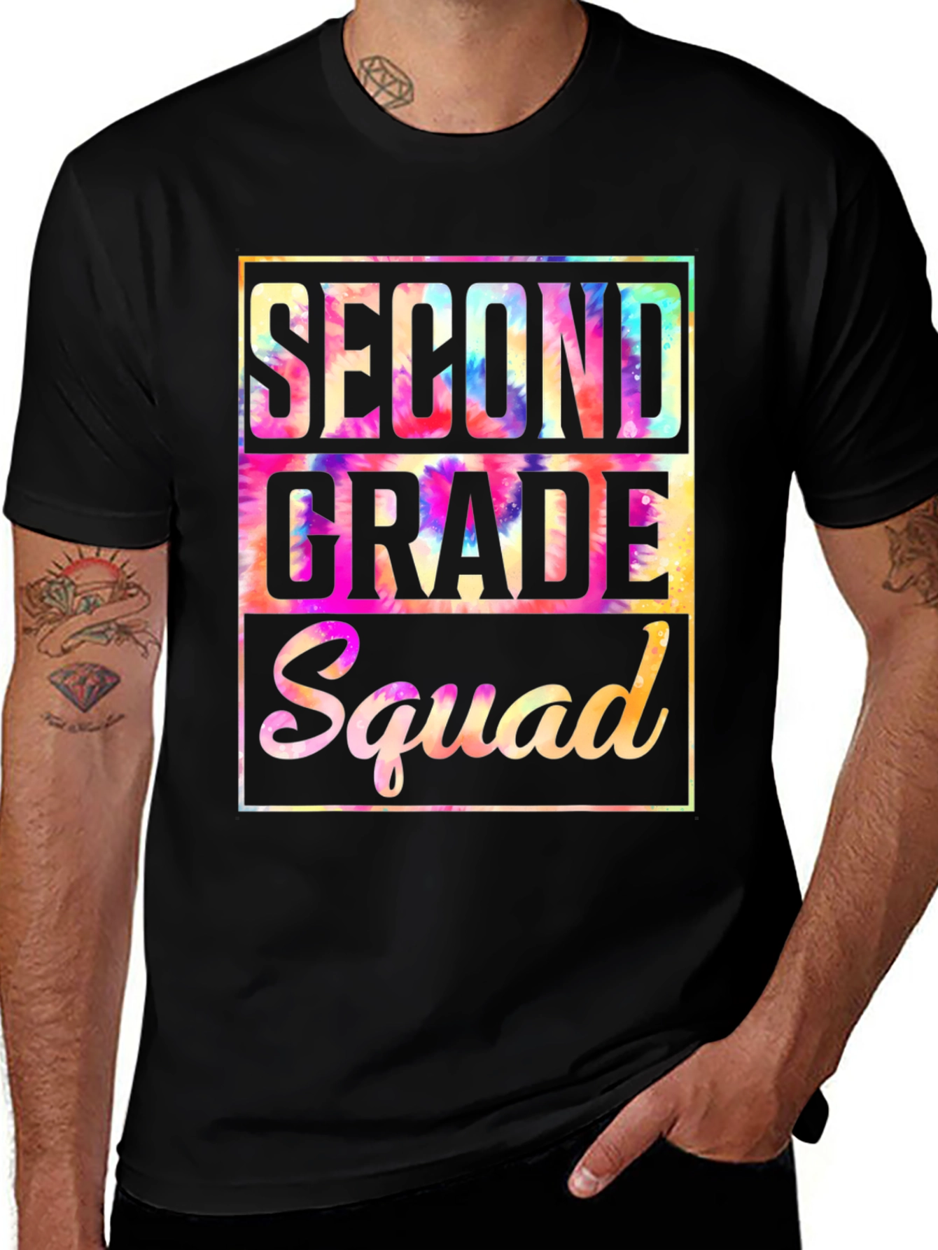 Second Grade Squad Tie-Dye T-Shirt