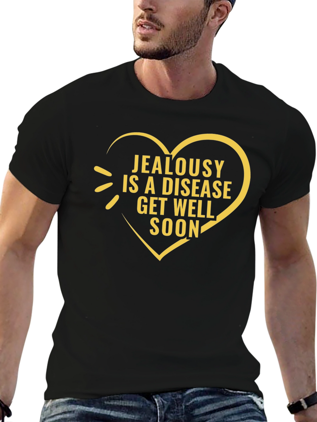 Jealousy Is a Disease Black Graphic T-Shirt