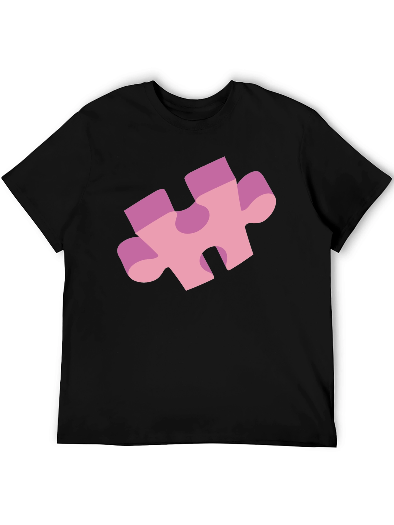 Puzzle Piece Graphic Tee - Black Casual Shirt