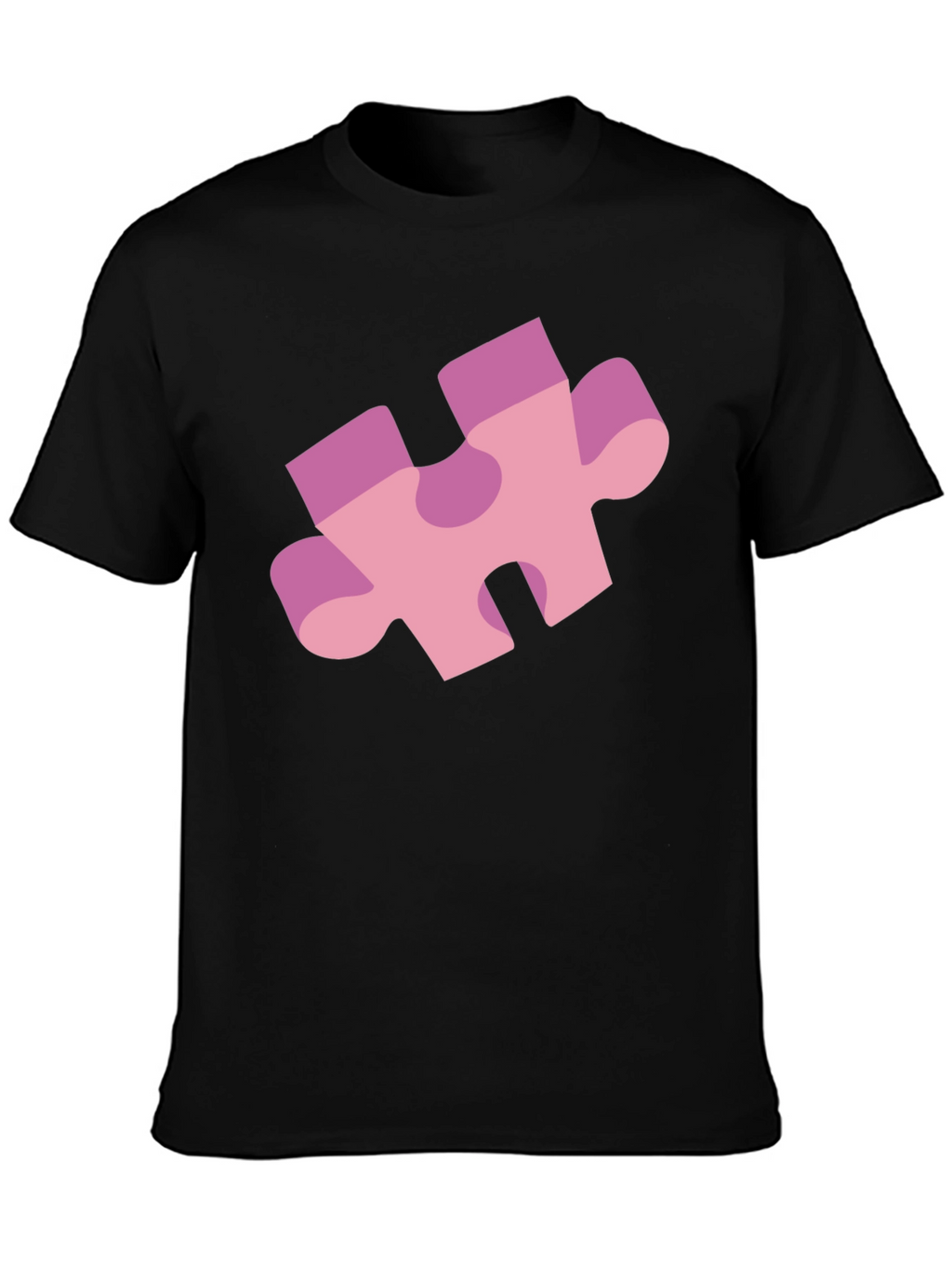 Puzzle Piece Graphic Tee - Black Casual Shirt