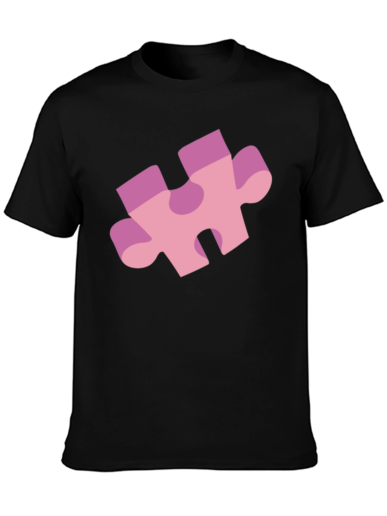 Puzzle Piece Graphic Tee - Black Casual Shirt