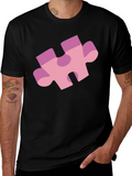 Puzzle Piece Graphic Tee - Black Casual Shirt