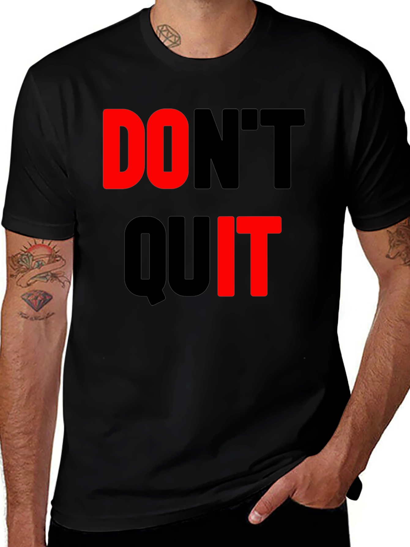 Dont Quit Black T-Shirt Motivational Design