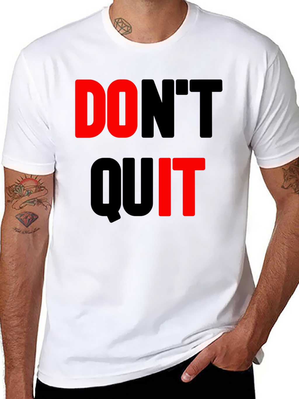 Dont Quit Black T-Shirt Motivational Design