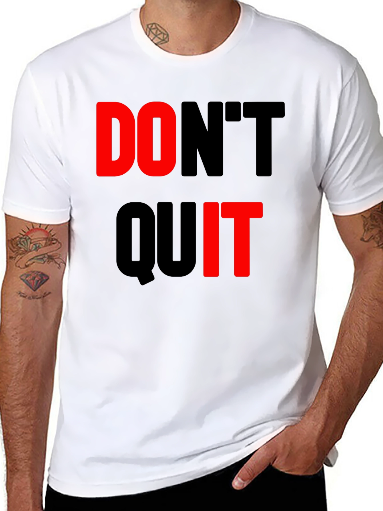 Dont Quit Black T-Shirt Motivational Design