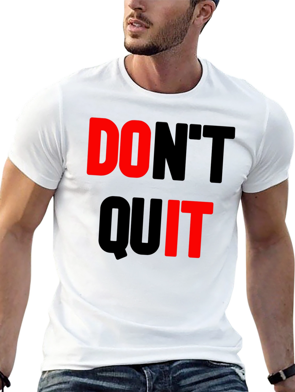 Dont Quit Black T-Shirt Motivational Design