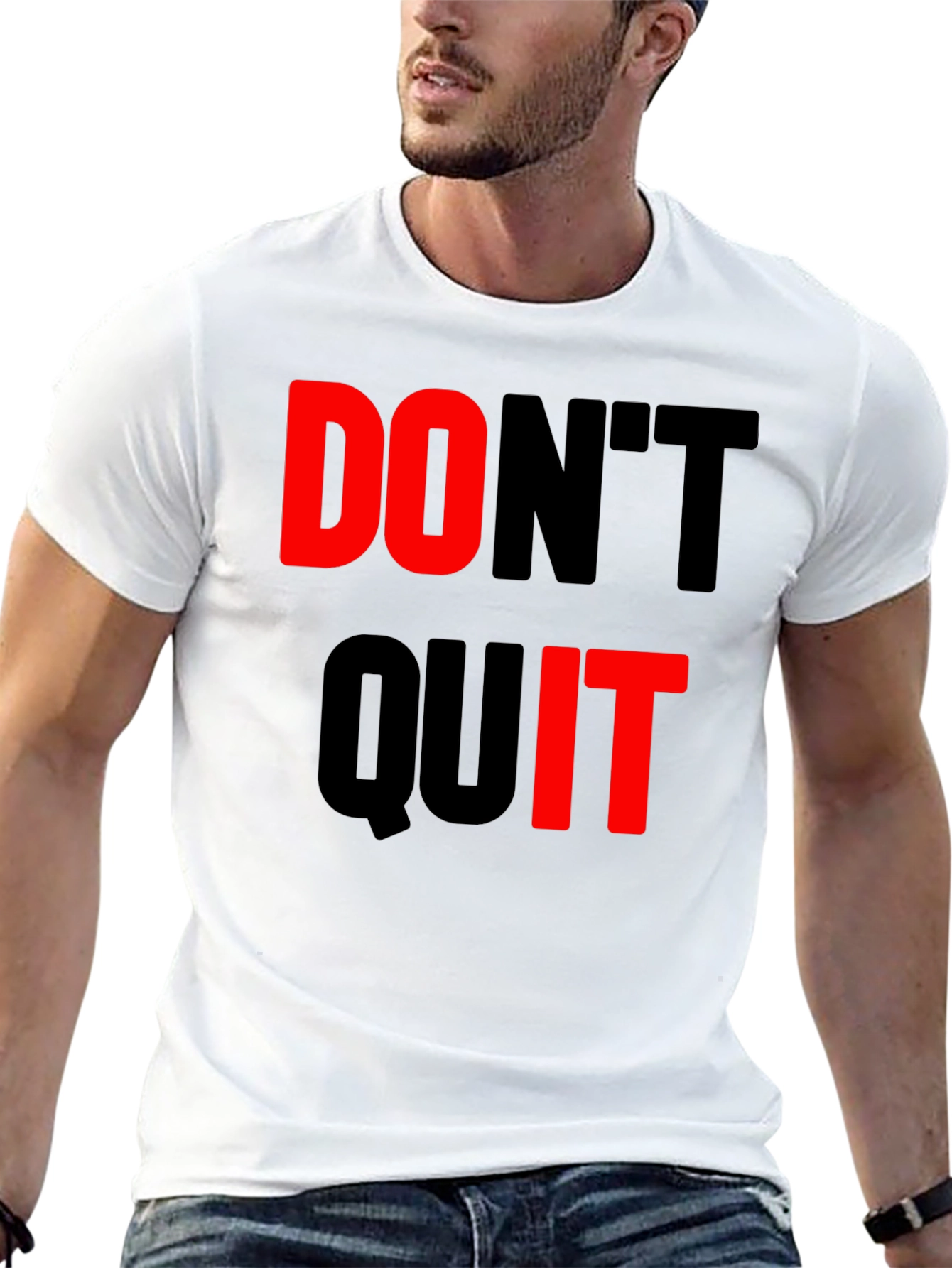 Dont Quit Black T-Shirt Motivational Design