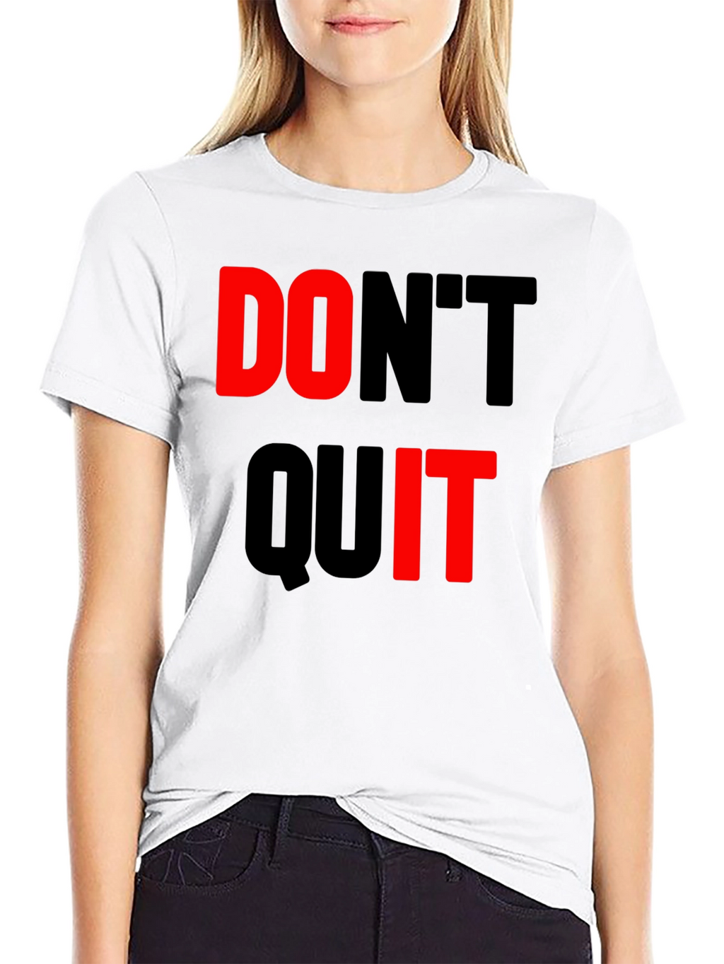 Dont Quit Black T-Shirt Motivational Design