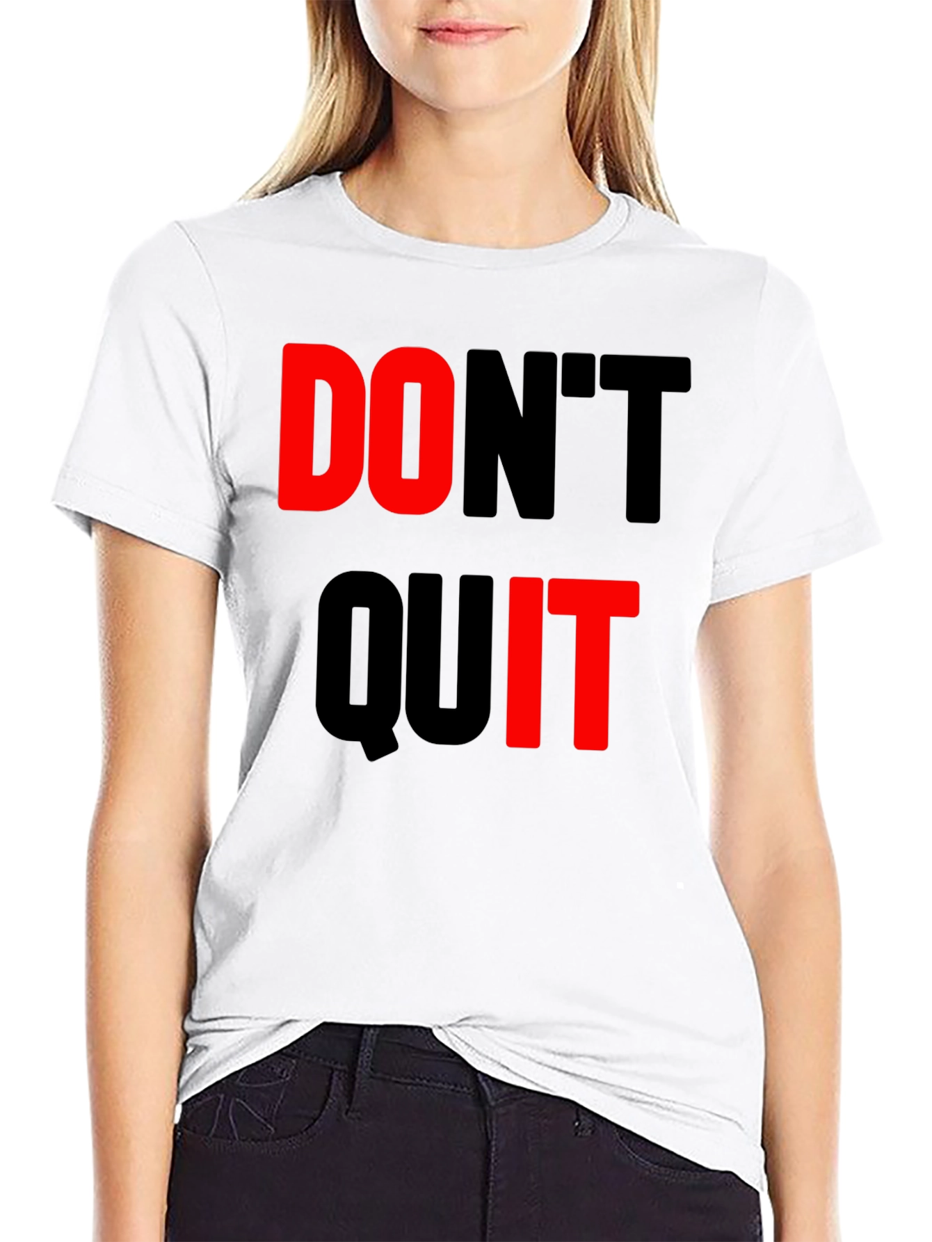 Dont Quit Black T-Shirt Motivational Design
