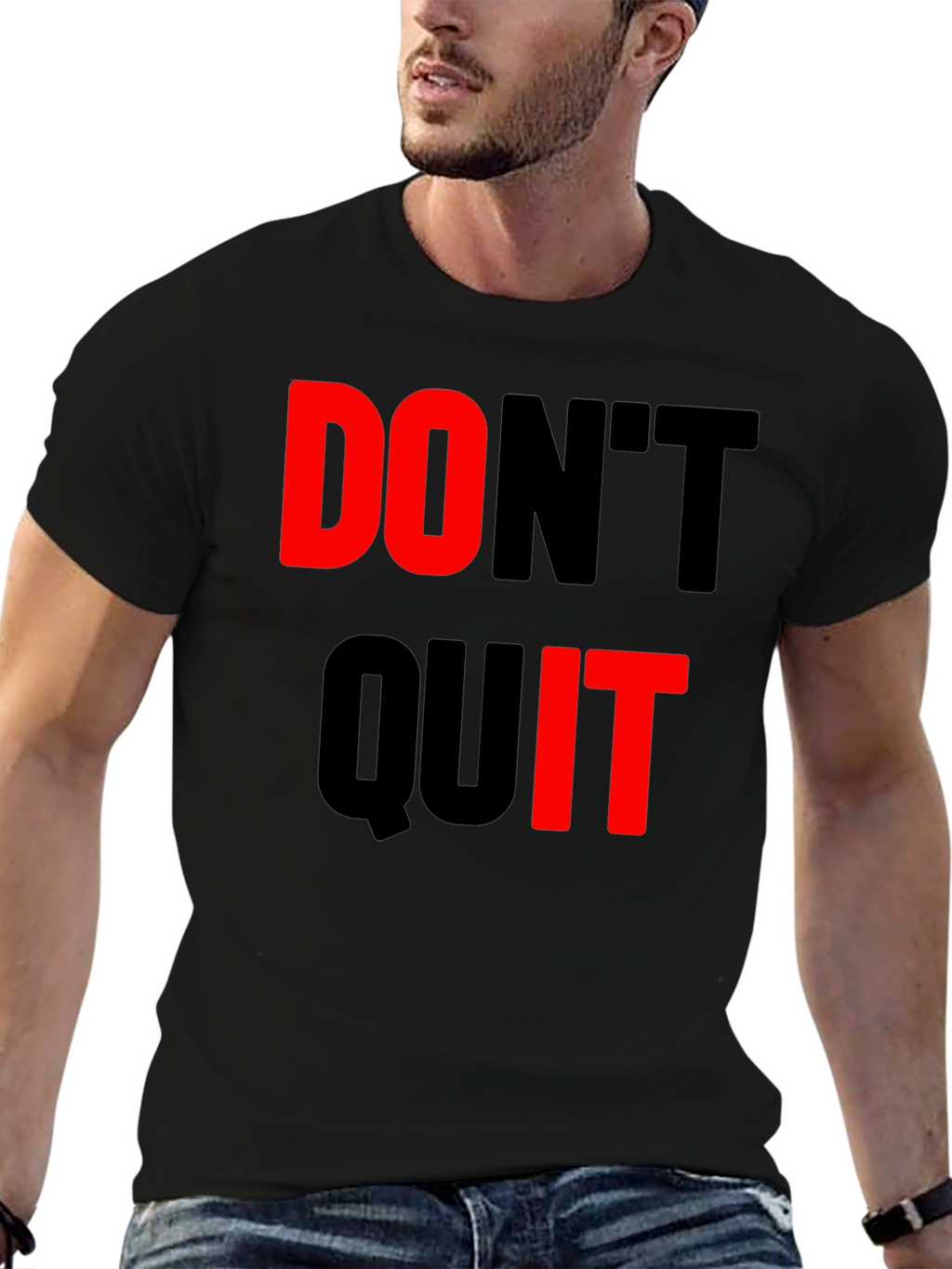 Dont Quit Black T-Shirt Motivational Design