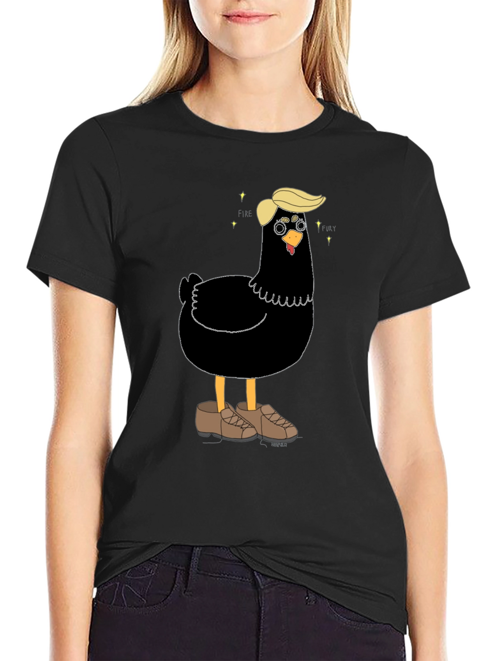 Novelty Trump Chicken Graphic Tee - Quirky Fun
