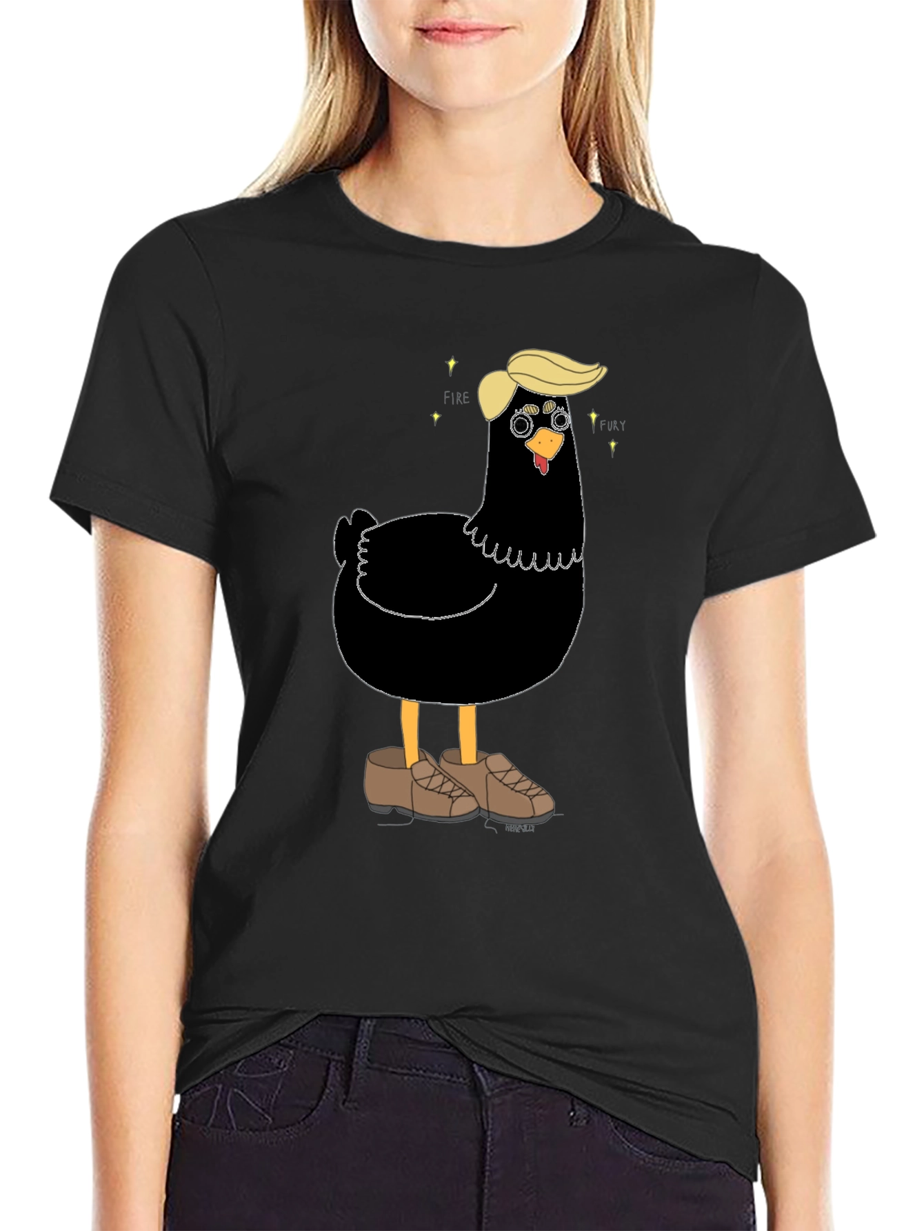 Novelty Trump Chicken Graphic Tee - Quirky Fun