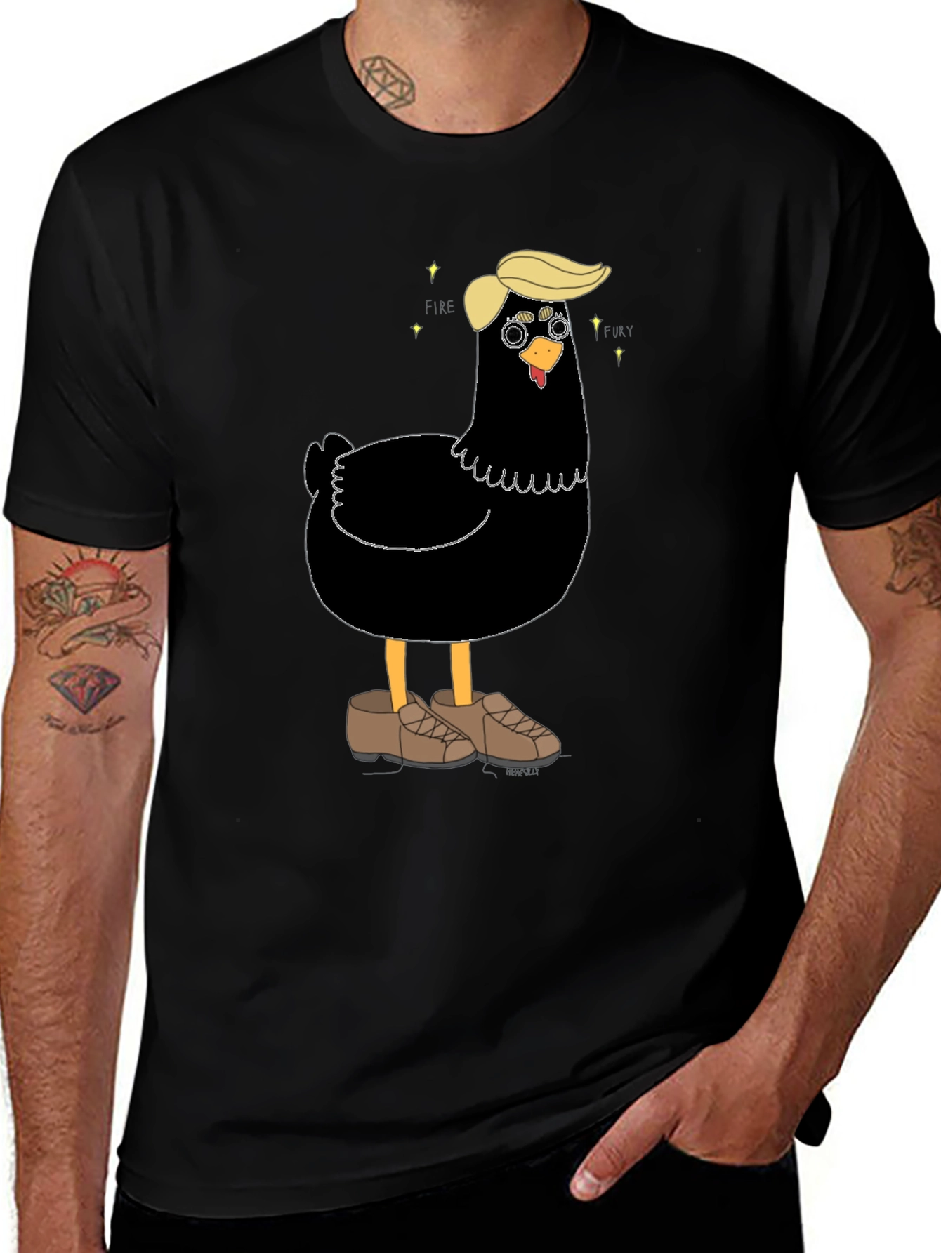Novelty Trump Chicken Graphic Tee - Quirky Fun
