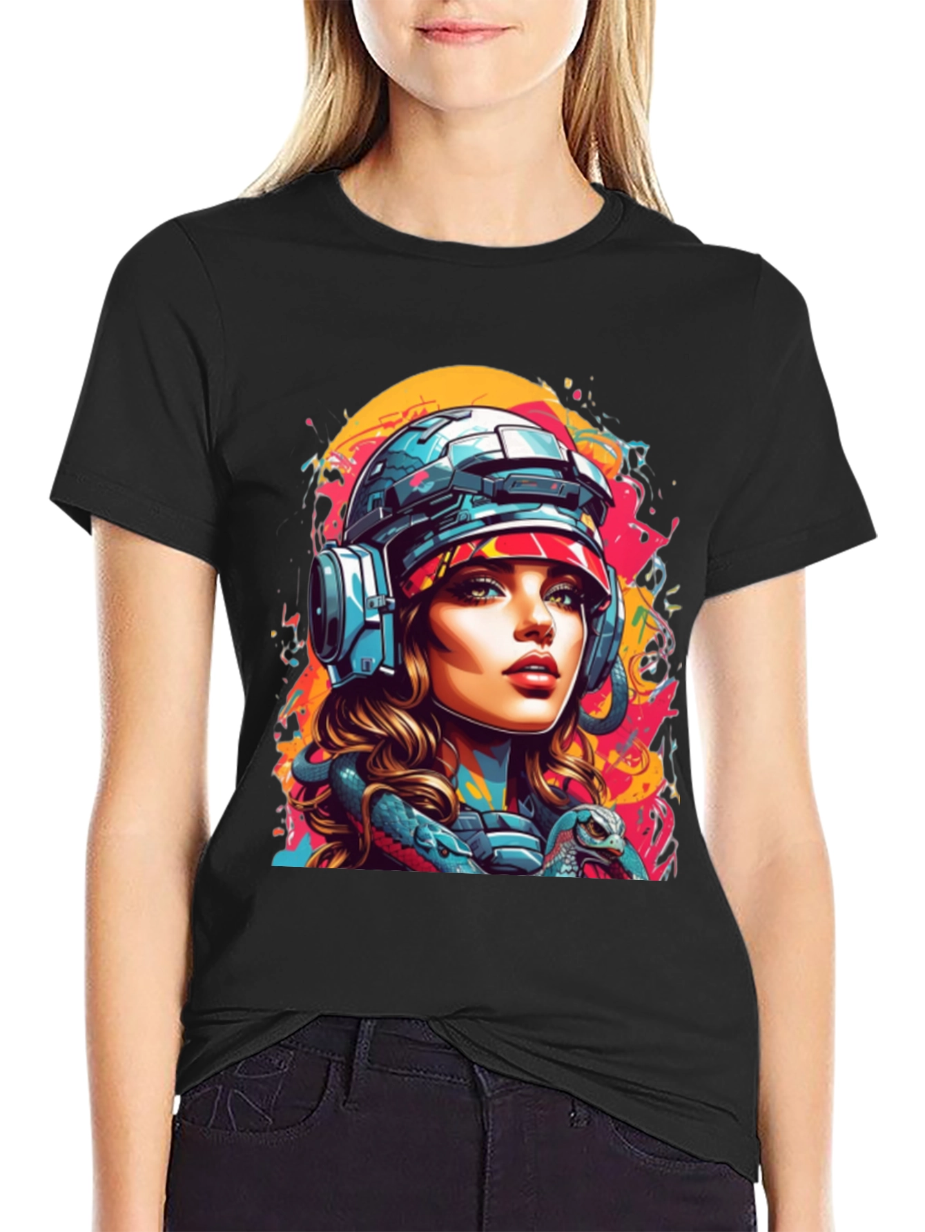 Cyberpunk Girl T-Shirt - Unique Graphic Tee