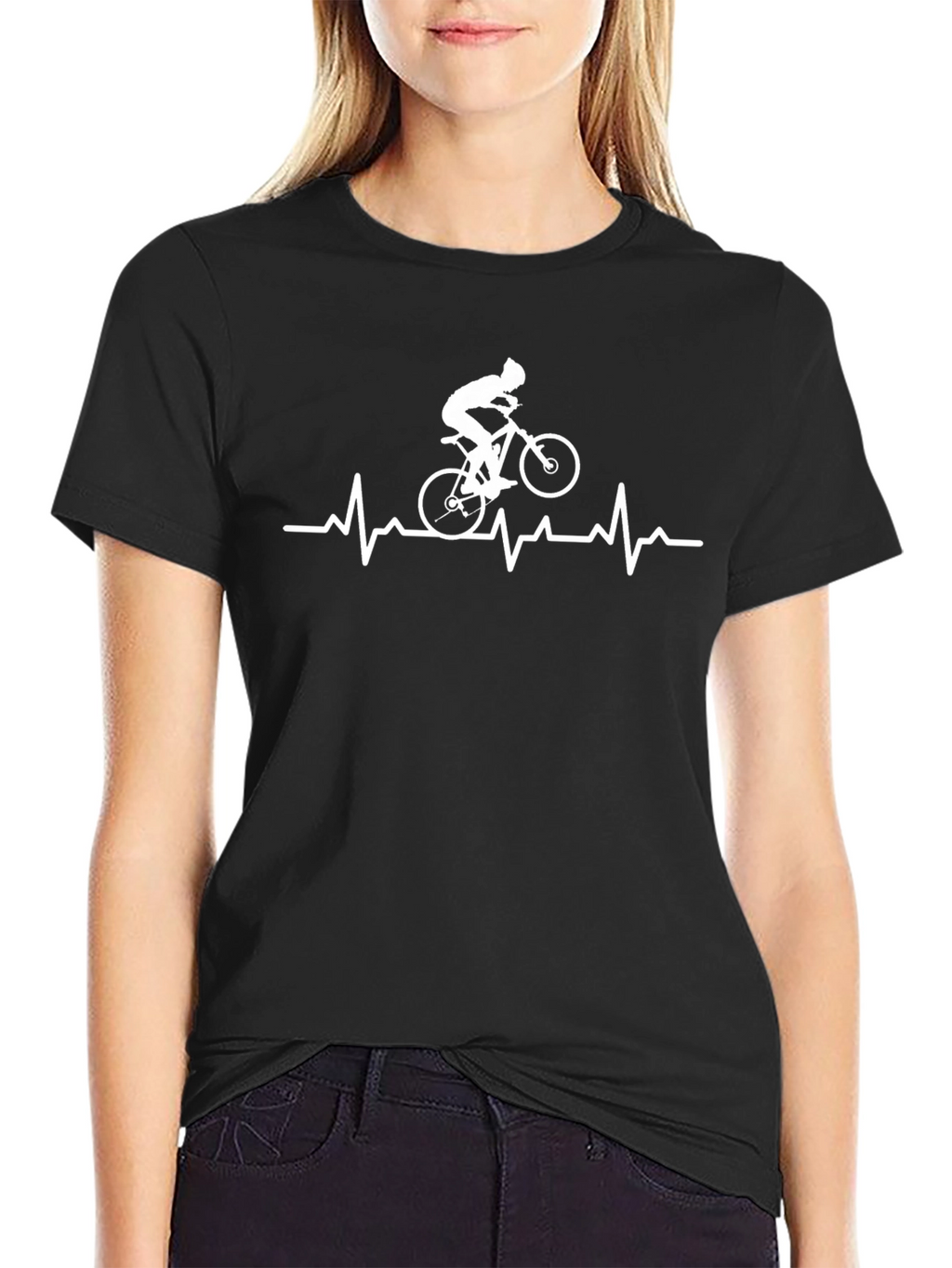 Cycling Heartbeat T-Shirt - Black