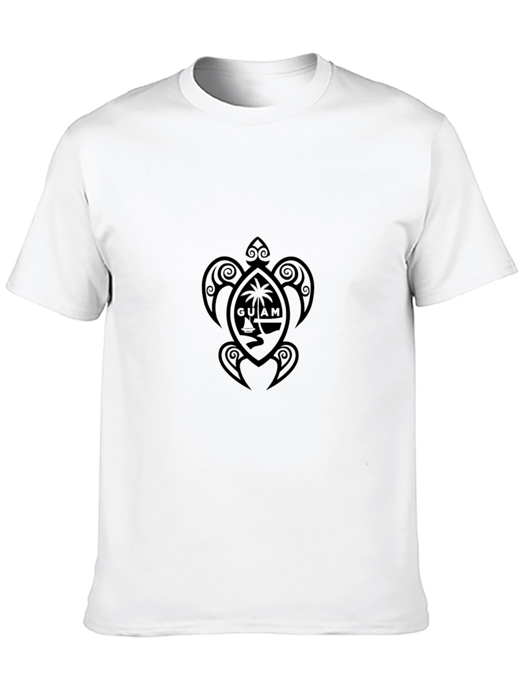 Mens Black Guam Turtle Graphic Tee