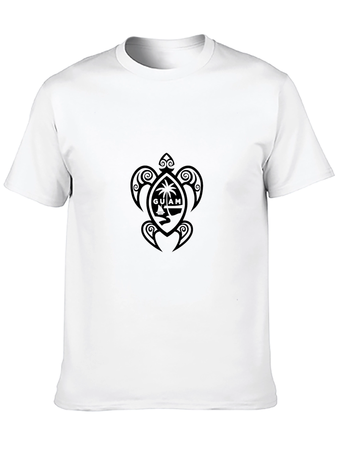 Mens Black Guam Turtle Graphic Tee