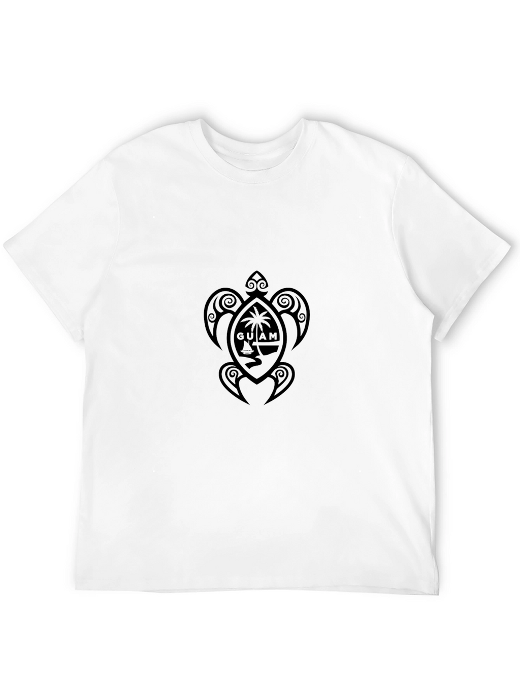 Mens Black Guam Turtle Graphic Tee