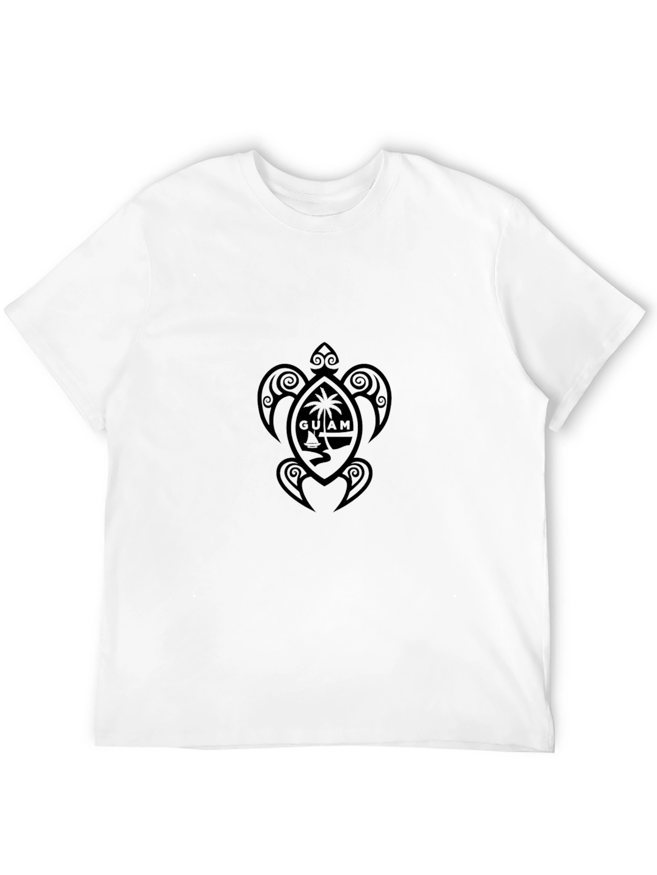 Mens Black Guam Turtle Graphic Tee