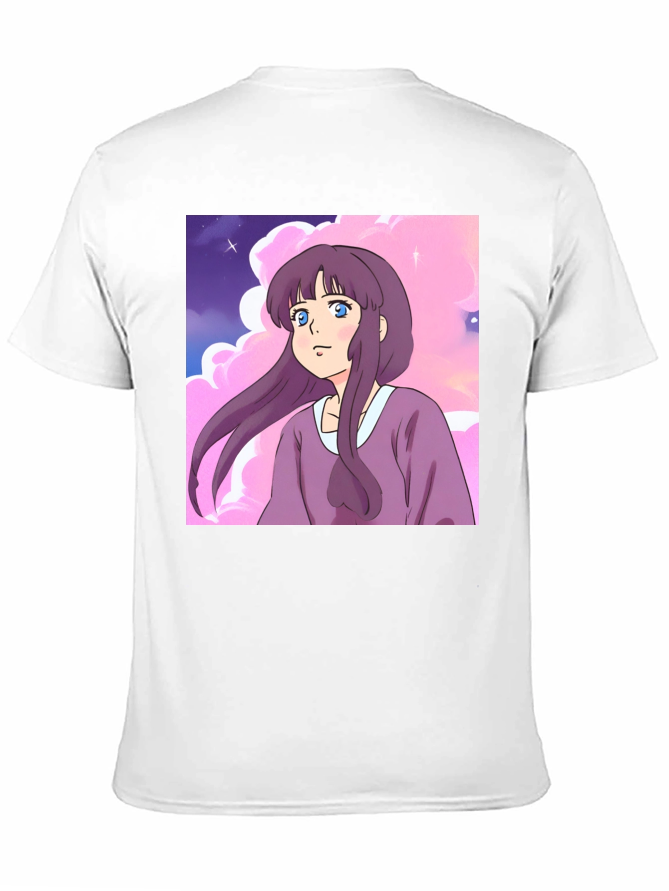 Anime Girl T-Shirt - Kawaii Purple Cartoon Tee