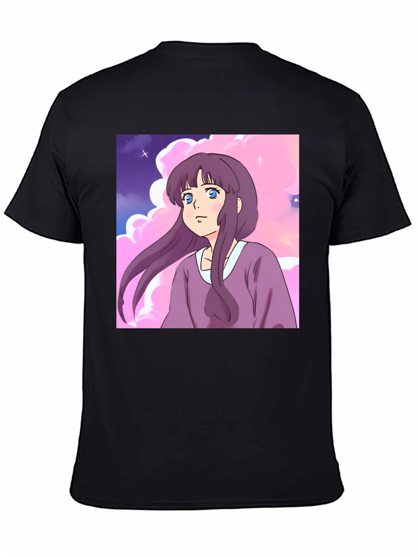 Anime Girl T-Shirt - Kawaii Purple Cartoon Tee